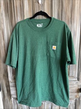 Carhartt Green Chest Pocket Tee with Logo Patch